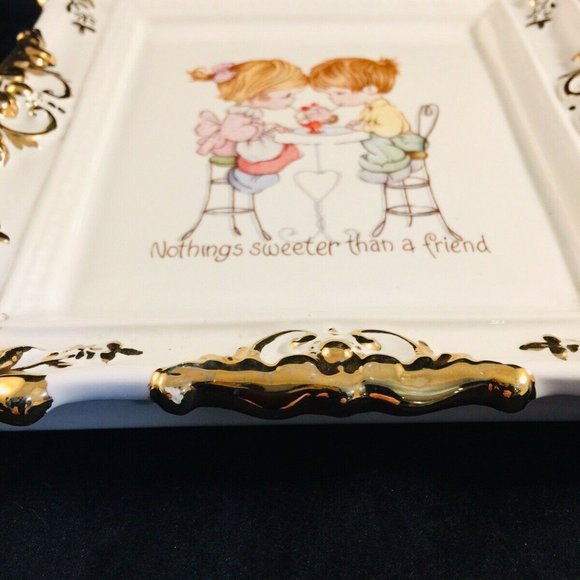 vtg 1980's Ceramic Children, Love, Friend Plaque 2 - Picture 5 of 8